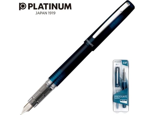 Platinum Platinum Prefonte Night Sea fyllepenn, F, i plastemballasje, på blister, blå