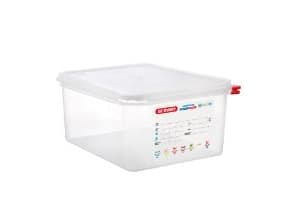 Beholder Araven lufttæt L32.5xB26.5xH15cm 1/2GN 10ltr polypropylen låg klar,6 stk/krt