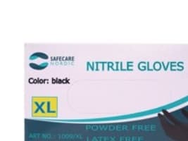 Nitrilhandsker Safecare Nordic, sort, str XL, pakke a 100 stk