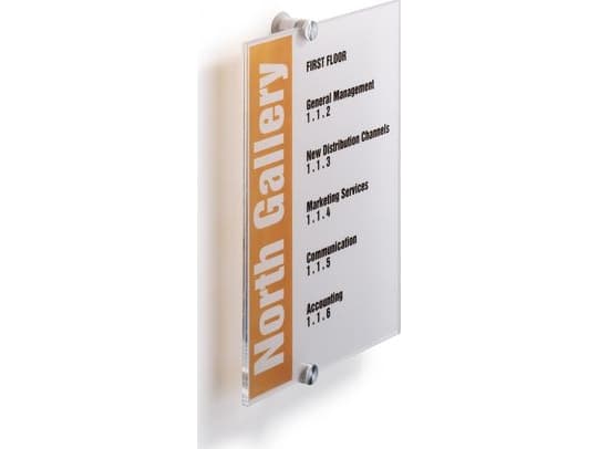 DURABLE CRYSTAL SIGN - Skiltholder - dørmontert - for A4 - gjennomsiktig