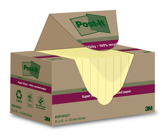 3M 7100284576, Torg, Gul, papper, 47,6 mm, 47,6 mm, 70 ark