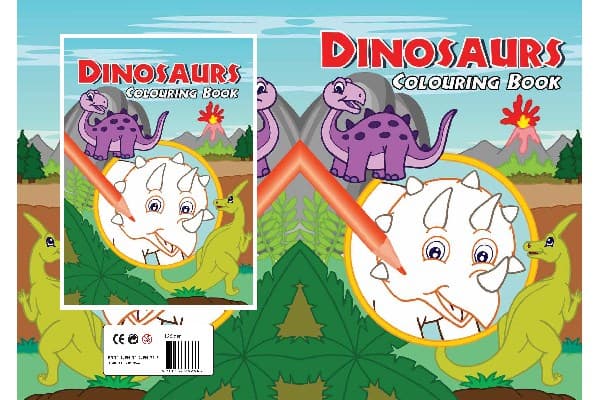 Teckningsbok A4 Dinosaurier Färgläggning 16 sidor