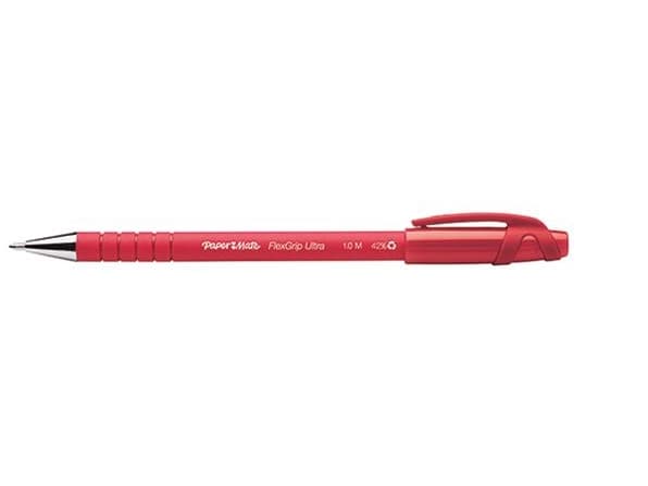 Papermate FlexGrip Ultra, Fastklämbar, indragbar kulspetspenna, Påfyllnadsbar, Svart, Blå, Grön, Röd, 4 styck