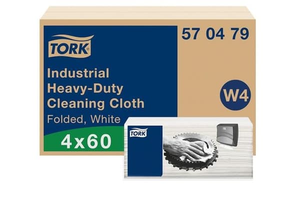 Industriaftørring, Tork W4, 1-lags, 41,5x35,5cm, 10,8 cm, hvid, virginfiber, polyester, pp, ekstr...
