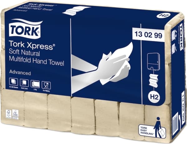 Tork 130299, Resirkulert fiber, Naturlig, 560 mm, 560 mm, 212 mm, 9 kg