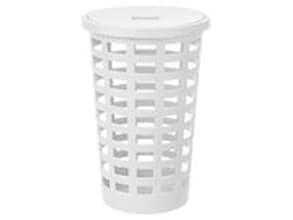 Vasketøjskurv rund Ø46,2xH63,2cm 54ltr PP med låg hvid,1 stk