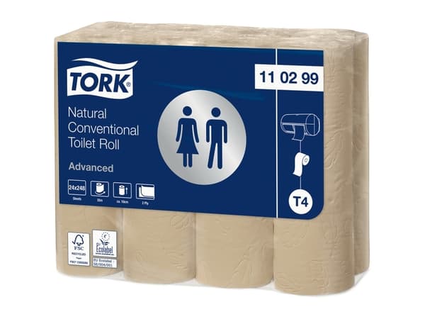 Toiletpapir Tork T4 Advanced 2-lags Natur - (24 ruller)