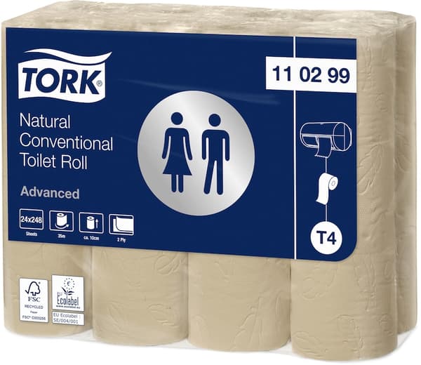 Toiletpapir Tork T4 Advanced 2-lags Natur - (24 ruller)