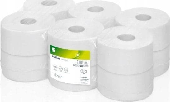 Toiletpapir Satino Comfort Jumbo Mini 2-lag Ø18cm 180 m hvid,12 rl/krt
