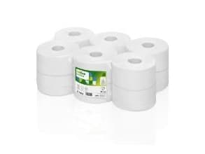 Toiletpapir Satino Comfort Jumbo Mini 2-lag Ø18cm 180 m hvid,12 rl/krt