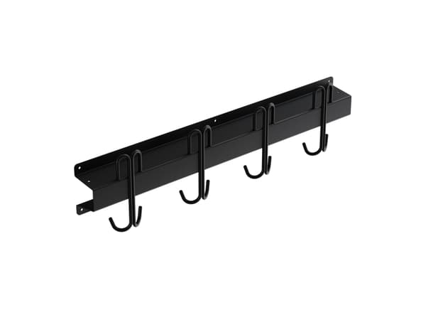 Knagerække med indadvendte kroge 1800 mm, sort