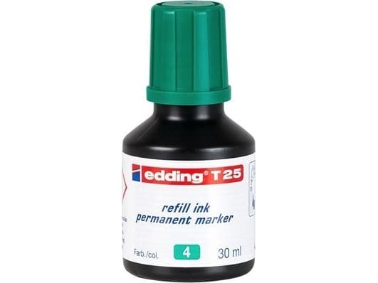 Edding T 25, Grønn, 30 ml, edding No.1, 21, 22, 25, 400, 500, 550, 800, 850, 3000, 3300, 1 stykker