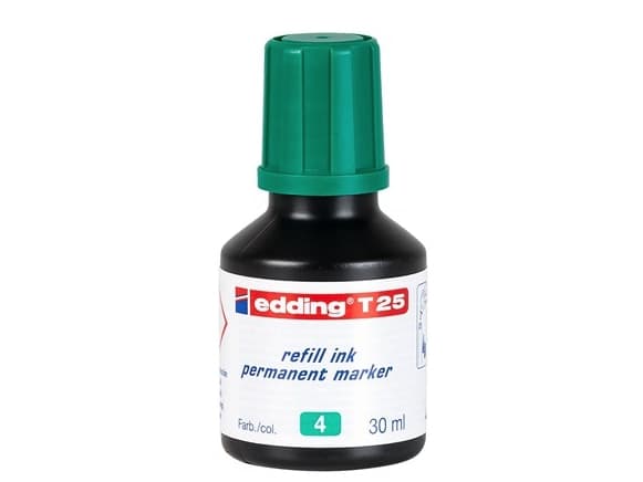 Edding T 25, Grønn, 30 ml, edding No.1, 21, 22, 25, 400, 500, 550, 800, 850, 3000, 3300, 1 stykker