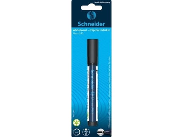 Schneider whiteboardpenna SCHNEIDER Maxx 290, rund, 2-3mm, blister, svart
