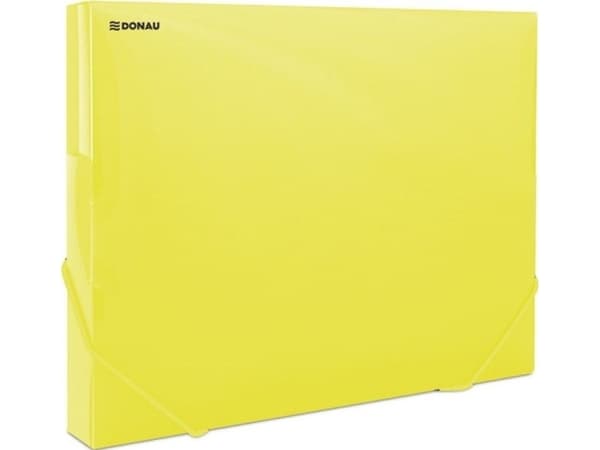 Donau Folder with elastic band DONAU, PP, A4/30, 700 microns, transparent yellow