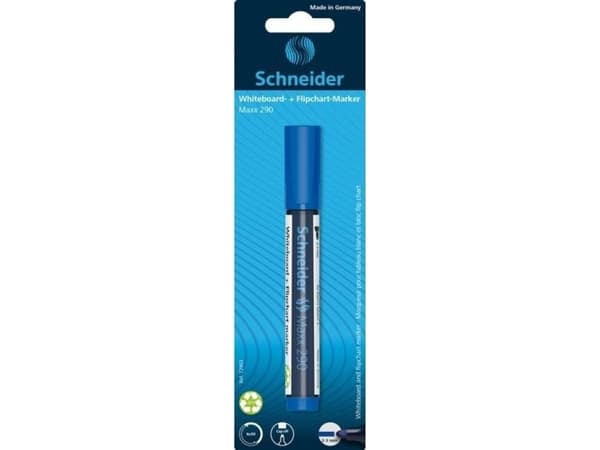 Schneider valkotaulumerkintä SCHNEIDER Maxx 290, pyöreä, 2-3mm, läpipainopakkaus, sininen