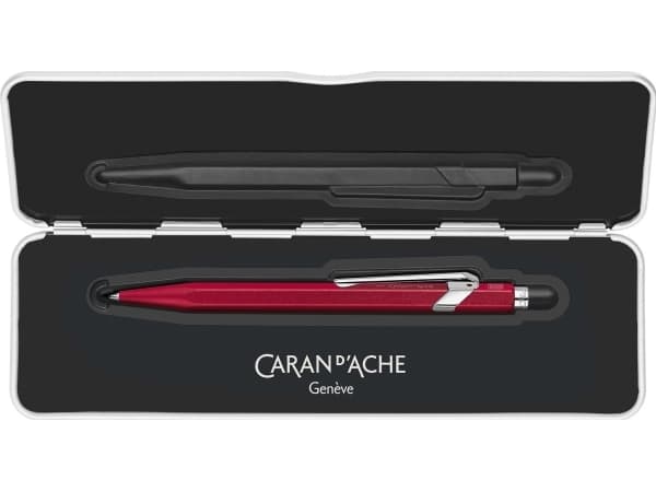 CARAN D'ACHE infällbar biros 849 Colormat-X, röd linjebredd: M, linjens färg: blå, sexkantig cylinder - 1 st (849.585)