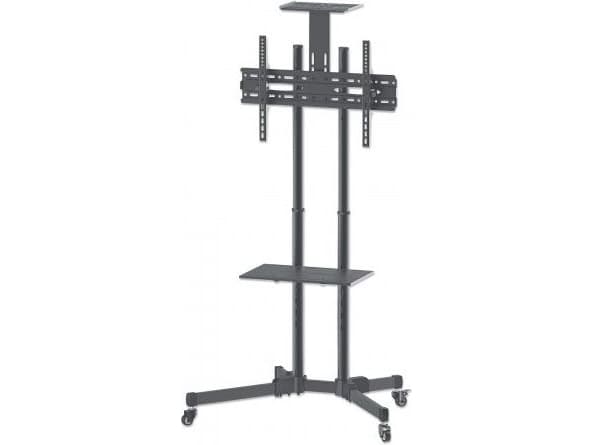 Manhattan TV &amp; Monitor Mount, Trolley Stand, 1 näyttö, Näyttökoot: 37-65 tuumaa, Musta, VESA 200x200 - 600x400mm, Max 40kg, LFD, elinikäinen taku
