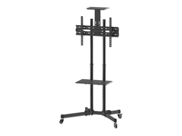 Manhattan TV &amp; Monitor Mount, Trolley Stand, 1 näyttö, Näyttökoot: 37-65 tuumaa, Musta, VESA 200x200 - 600x400mm, Max 40kg, LFD, elinikäinen taku