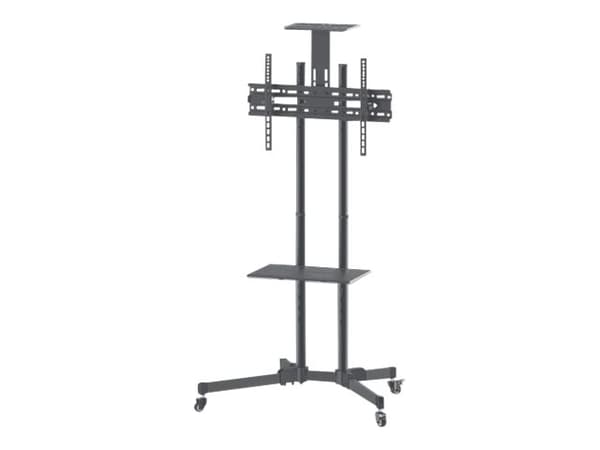 Manhattan TV &amp; Monitor Mount, Trolley Stand, 1 näyttö, Näyttökoot: 37-65 tuumaa, Musta, VESA 200x200 - 600x400mm, Max 40kg, LFD, elinikäinen taku musta