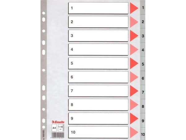 Esselte PLASTIC PRINTS 1-10 ESSELTE PP A4 NUMERISK GRÅ