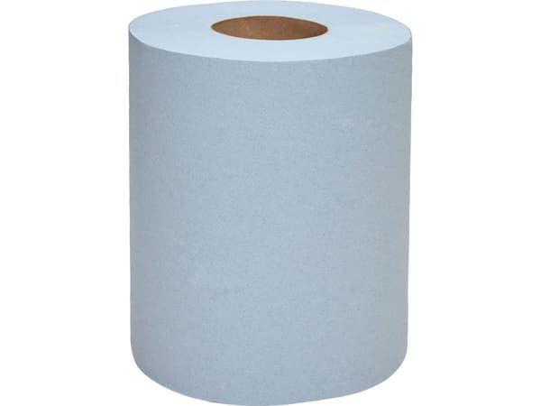 Håndklæderulle, Kimberly-Clark Wypall L10, 1-lags, Mini, 79m x 38cm , Ø18,3cm, blå, genanvendt papir