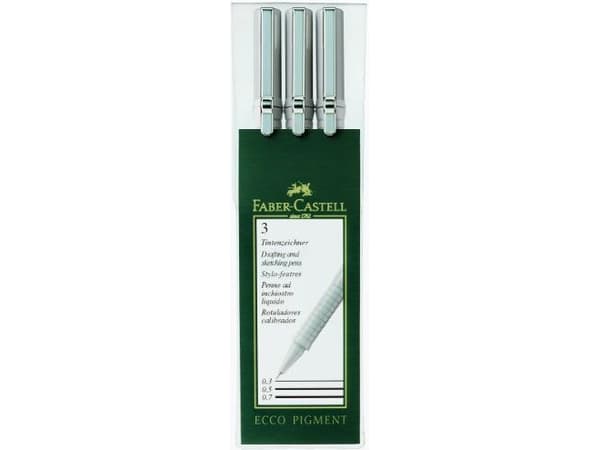 Faber-Castell Ecco Pigment Fineliner 3 kappaletta