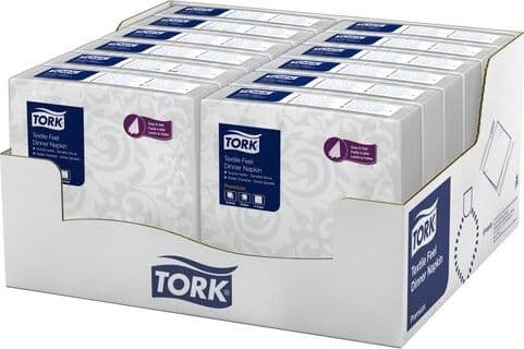 Tork Tork Tork - Jäljitelmäliina lautasliinat, juhla lautasliinat, erittäin pehmeät, 1-kertaiset, premium - Valkoinen - Valkoinen