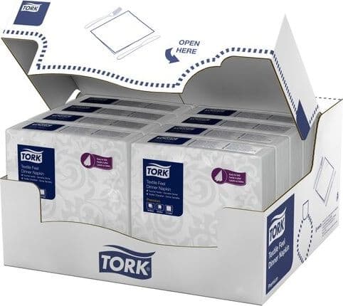 Tork Tork Tork - Jäljitelmäliina lautasliinat, juhla lautasliinat, erittäin pehmeät, 1-kertaiset, premium - Valkoinen - Valkoinen