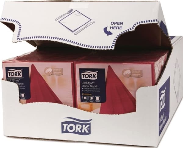 Tork Tork LinStyle - Middagsservetter, premium - Rödbrun