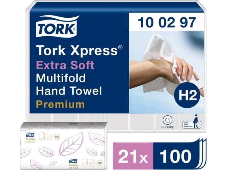 Staples Tork Xpress - Extra Soft Four Panel Fold Towel - Premium