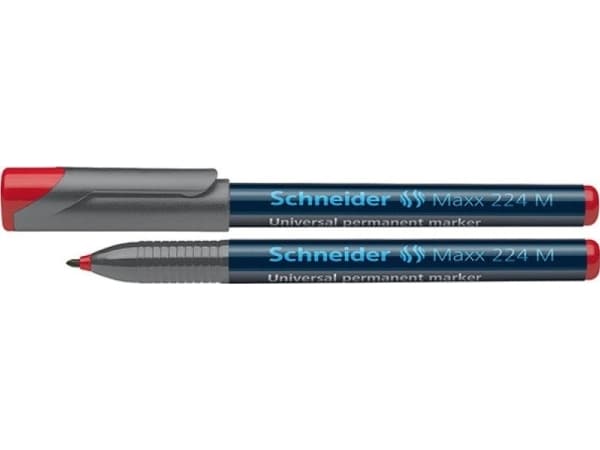 Schneider Schreibgeräte Maxx 224 M Permanent, Rød, 1 mm