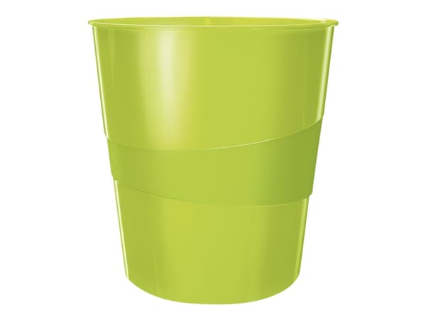 Leitz WOW - Avfallskurv - 15 L - håndtak - polypropylen (PP), polystyren - grønn metallisk farge