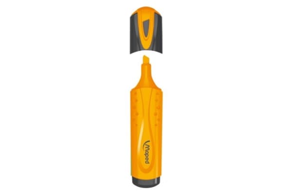 Maped Fluo Peps, 12-pack, 12 stykker, Oransje, Meisel tupp, Svart, Oransje, Papir, Boks