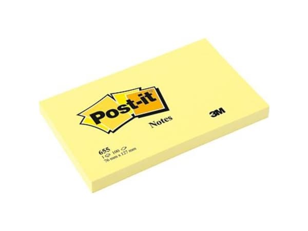 Post-it POST-IT BLOCK YELLOW 76 X 127 MM 100 självhäftande kort