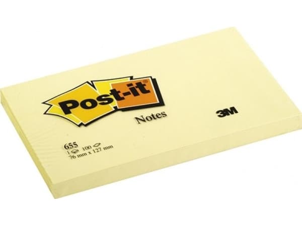 Post-it POST-IT BLOCK YELLOW 76 X 127 MM 100 självhäftande kort