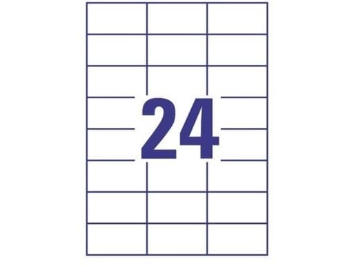 Avery 6172, Vit, Rektangel, Permanent, 64.6 x 33.8 mm, A4, papper