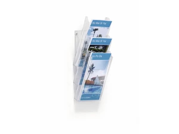 DURABLE COMBIBOXX SET L - Bokhållare - väggmonterbar, skrivbord - 3 utrymmen - för 1/3 A4 - transparent