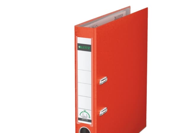 Leitz 180° häften plast 50 mm, A4, Plast, Röd, 350 ark, 5 cm, 55 mm