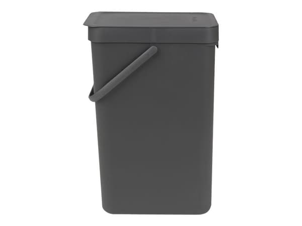 Brabantia Sort & Go - Søppelbøtte - flipp-lokk - 16 L - håndtak - grå