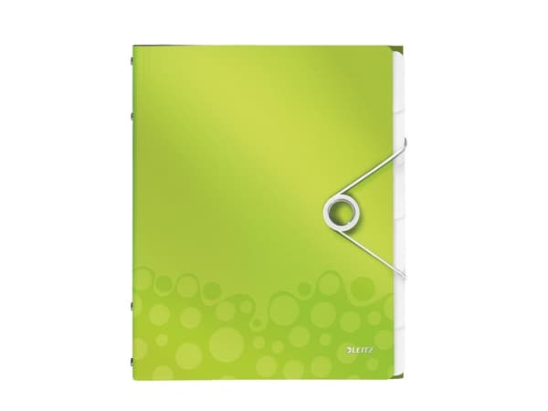 Leitz WOW - Klassifikationsmapp - 6 utrymmen - 6 delar - för A4 - kapacitet: 200 ark - tabbad - grön-metallic
