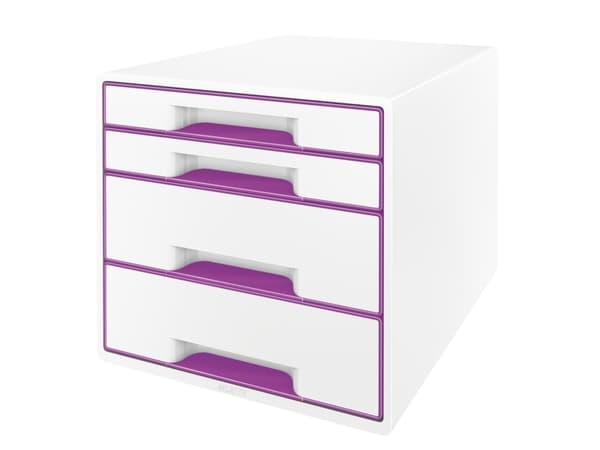 Leitz WOW, Polystyreeni, Purppura, 4 laatikko(a), Kirjekuori, Kirjain, Note, Paperi, Picture, 3,46 kg, 287 x 270 x 363 mm