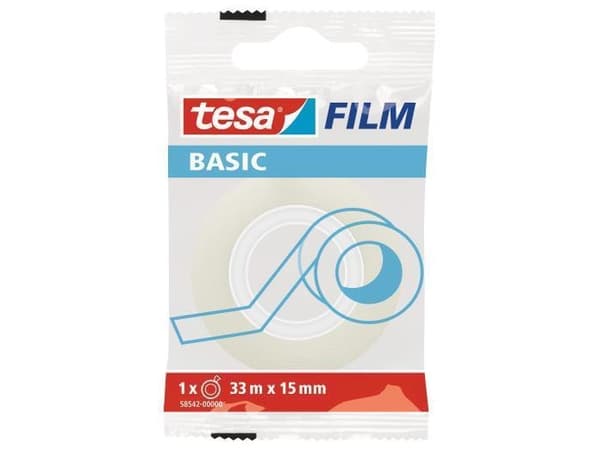 TESA Basic, 33 m, Gjennomsiktig, tesafilm, 15 mm, 1 stykker