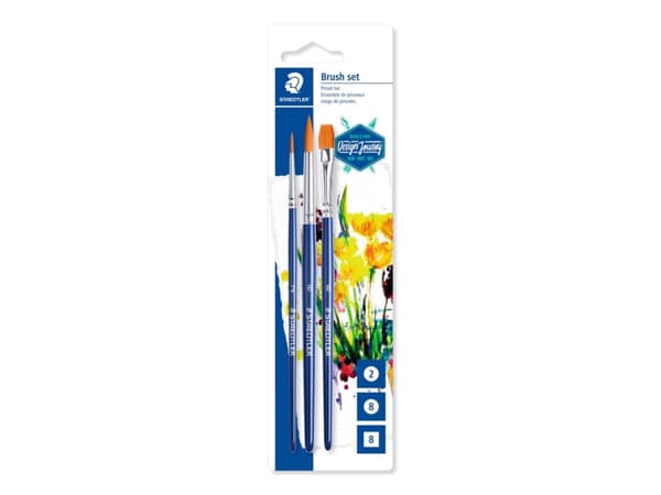 Staedtler 989-SBK3-3, Penselset, Pensel, kattunga, Syntetisk