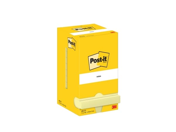 Post-It 654-CY, Torg, Gul, papper, PEFC, 76 mm, 76 mm