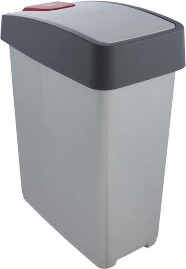 Affaldsbeholder med klaplåg 47x39x24 - 25 L Magne Sort/Grå Keeper 10604