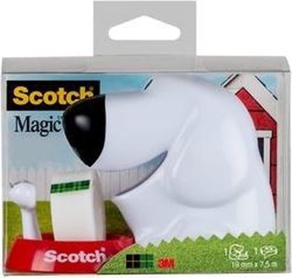 Scotch® Tape Dispenser Design Dog + 1 rulle Scotch® Magic™ Tape 19 mm x 7,5 m