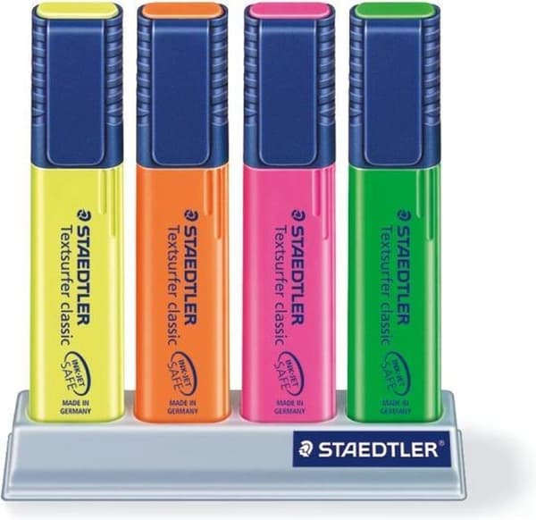 STAEDTLER Textsurfer classic korostuskynä - pöytäteline 4 kpl