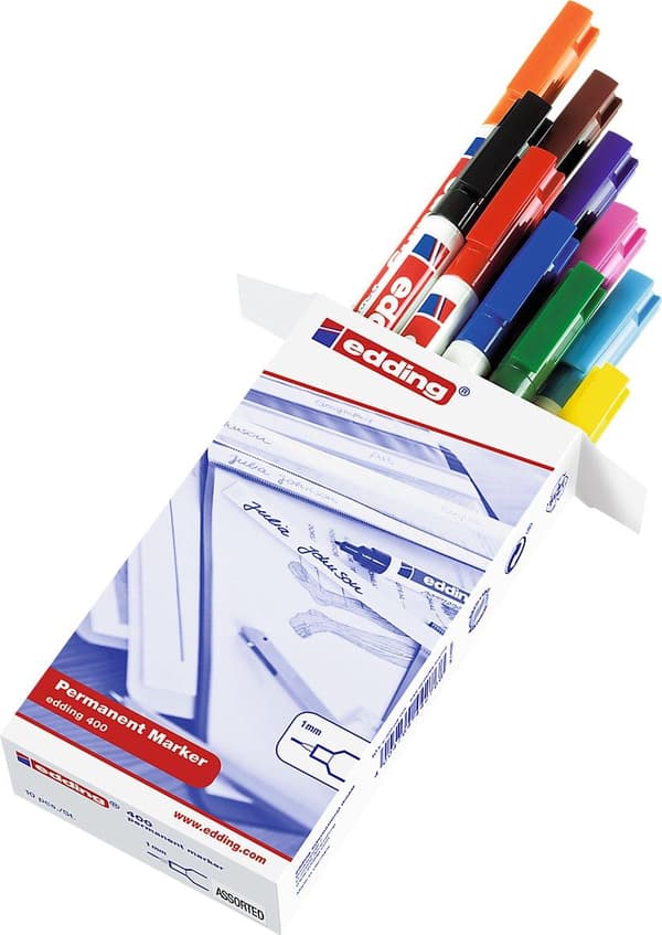 Filtpenna edding 400 rund blå 1mm - 10 stycken - 10 stycken