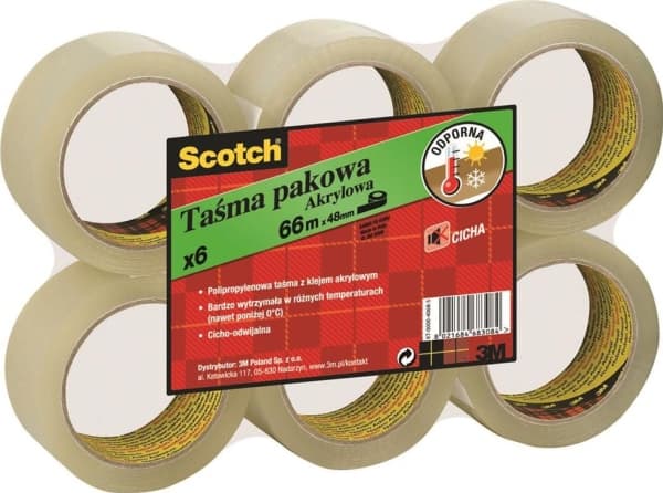 Scotch S5066F6T 66m läpinäkyvä 6kpl toimistoteippi (7000035405)